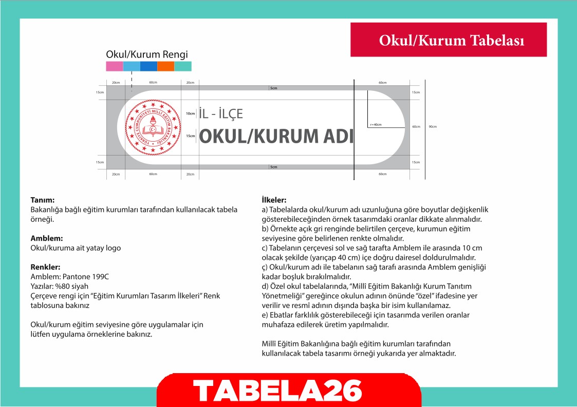 Okul tabela yönetmeliği